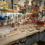 Organized Workshop with Tools and Supplies